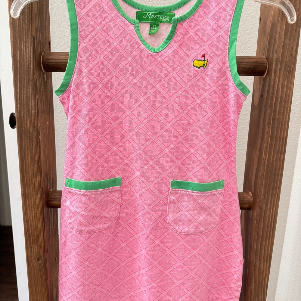 Masters Kids Pink and Green cozy dress-little girls size XS (5-7)